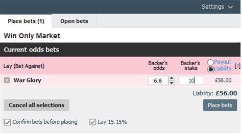 liability betfair|How to Lay a Bet .